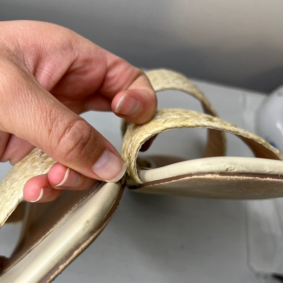 Joie Niki Braided Straw Square Toe Block Heel Sandal Sz 8.5 - Picture 10 of 10